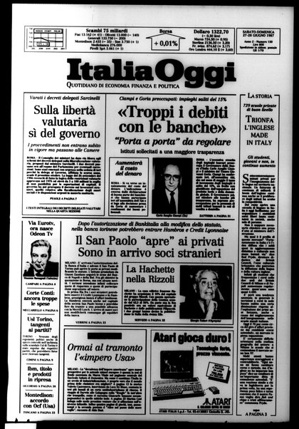 Italia oggi : quotidiano di economia finanza e politica